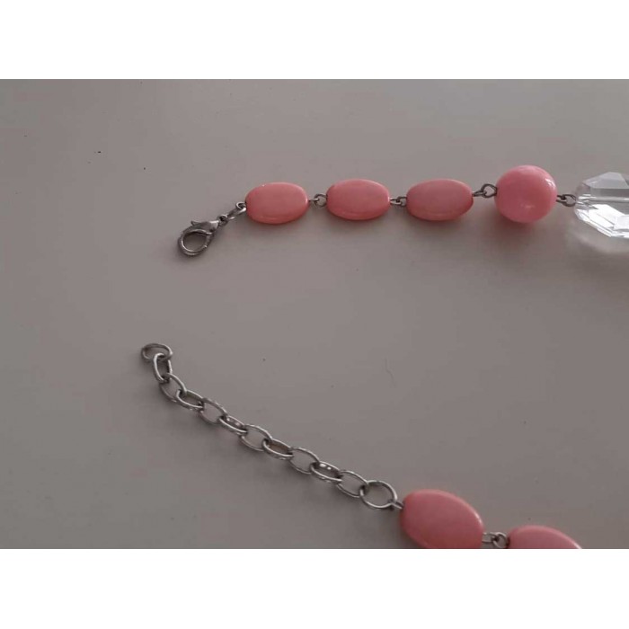Μπιζού κρεμαστό χειροποίητο χάντρες 25εκ. Pink Diamond