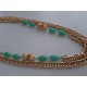 Μπιζού κρεμαστό χειροποίητο χάντρες 37εκ. Metal Emerald