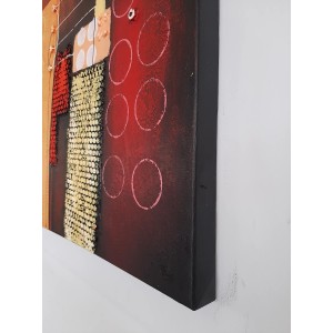 Πίνακας σε καμβά ανάγλυφο σχέδιο Abstract Art 60x60x4εκ. KC-171