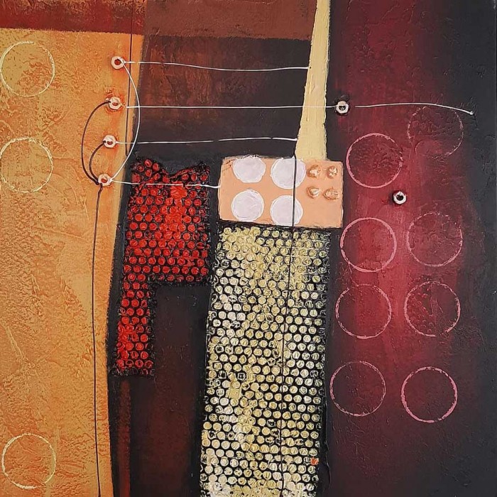 Πίνακας σε καμβά ανάγλυφο σχέδιο Abstract Art 60x60x4εκ. KC-171