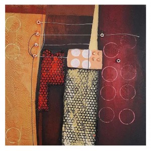 Πίνακας σε καμβά ανάγλυφο σχέδιο Abstract Art 60x60x4εκ. KC-171