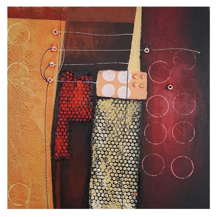 Πίνακας σε καμβά ανάγλυφο σχέδιο Abstract Art 60x60x4εκ. KC-171