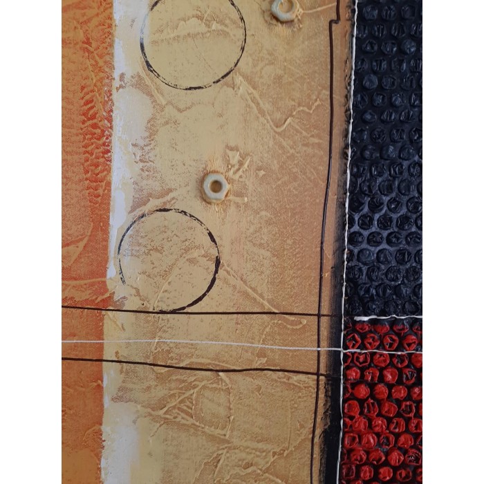 Πίνακας σε καμβά ανάγλυφο σχέδιο Abstract Art 60x60x4εκ. KC-172