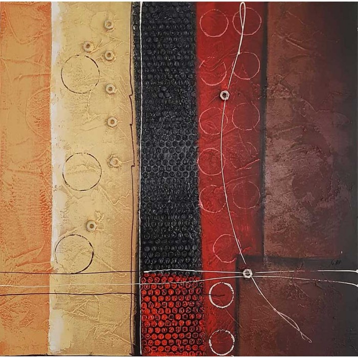 Πίνακας σε καμβά ανάγλυφο σχέδιο Abstract Art 60x60x4εκ. KC-172