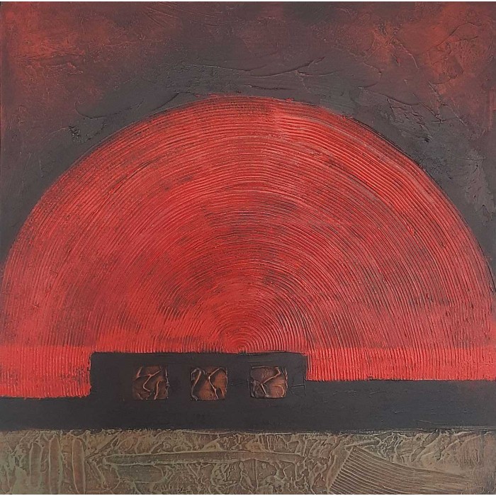 Πίνακας σε καμβά ανάγλυφο σχέδιο Abstract Art 60x60x4εκ. KC-257