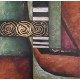 Πίνακας σε καμβά ανάγλυφο σχέδιο Abstract Circles Art 60x60x4εκ. KC-271