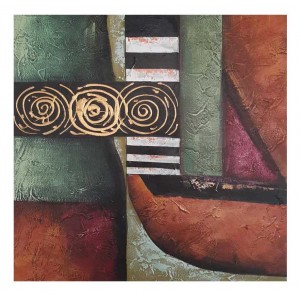Πίνακας σε καμβά ανάγλυφο σχέδιο Abstract Circles Art 60x60x4εκ. KC-271