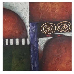 Πίνακας σε καμβά ανάγλυφο σχέδιο Abstract Circles Art 60x60x4εκ. KC-272