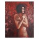 Πίνακας σε καμβά ανάγλυφο σχέδιο The Lonely Woman 50x60x4εκ.