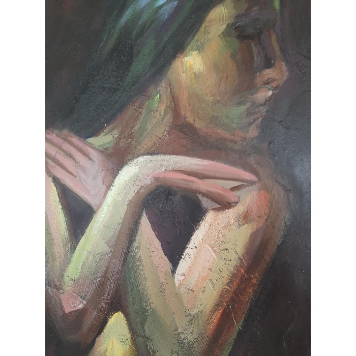 Πίνακας σε καμβά ανάγλυφο σχέδιο Sensual Woman 50x100x4εκ.