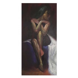 Πίνακας σε καμβά ανάγλυφο σχέδιο Sensual Woman 50x100x4εκ.