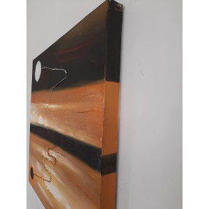 Πίνακας σε καμβά ανάγλυφο σχέδιο To The Moon And Back Art 60x60x5εκ.