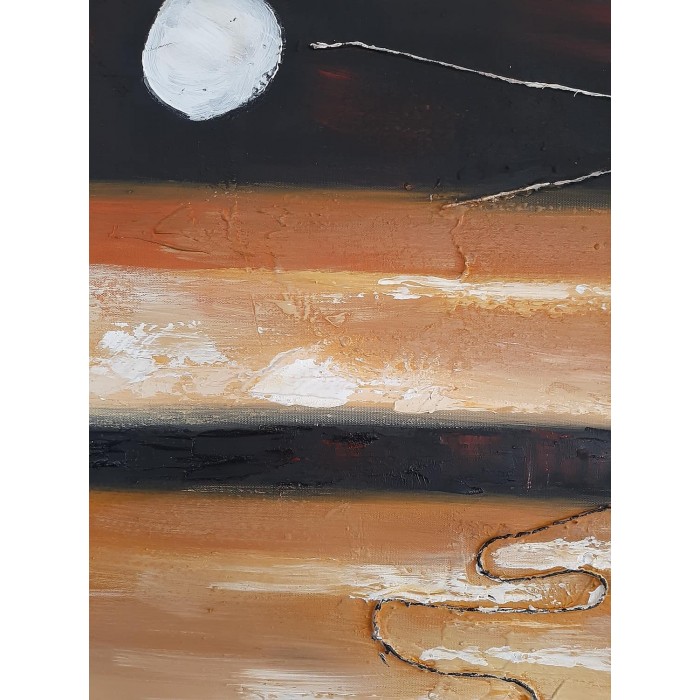 Πίνακας σε καμβά ανάγλυφο σχέδιο To The Moon And Back Art 60x60x5εκ.