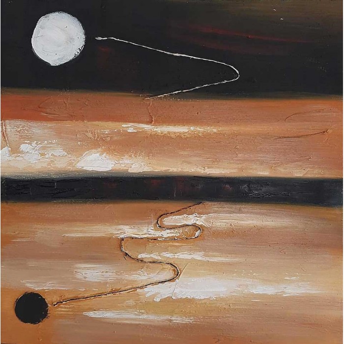 Πίνακας σε καμβά ανάγλυφο σχέδιο To The Moon And Back Art 60x60x5εκ.