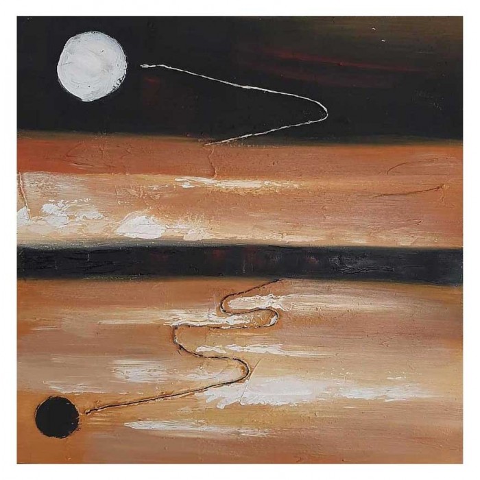Πίνακας σε καμβά ανάγλυφο σχέδιο To The Moon And Back Art 60x60x5εκ.