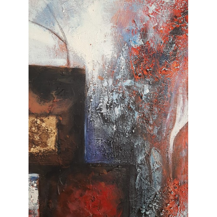 Πίνακας σε καμβά ανάγλυφο σχέδιο Abstract Art 60x60x4εκ. YC-328