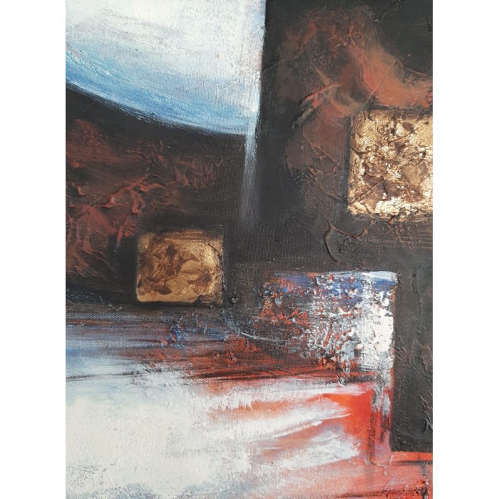 Πίνακας σε καμβά ανάγλυφο σχέδιο Abstract Art 60x60x4εκ. YC-328