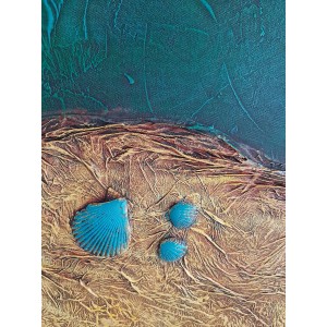 Πίνακας σε καμβά ανάγλυφο σχέδιο Pure Green 60x90x4εκ.