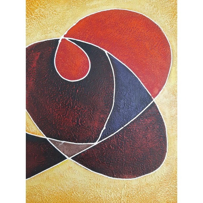 Πίνακας σε καμβά ανάγλυφο σχέδιο Abstract Circles Art 60x60x4εκ. YC-481