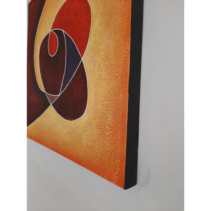 Πίνακας σε καμβά ανάγλυφο σχέδιο Abstract Circles Art 60x60x4εκ. YC-481