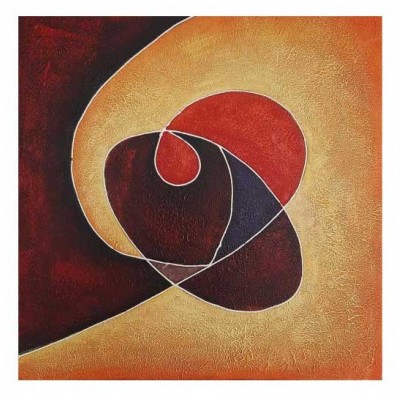 Πίνακας σε καμβά ανάγλυφο σχέδιο Abstract Circles Art 60x60x4εκ. YC-481