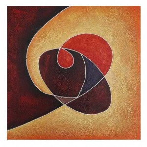 Πίνακας σε καμβά ανάγλυφο σχέδιο Abstract Circles Art 60x60x4εκ. YC-481