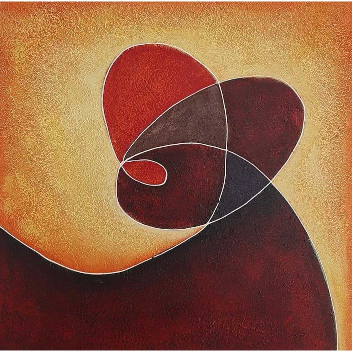 Πίνακας σε καμβά ανάγλυφο σχέδιο Abstract Circles Art 60x60x4εκ. YC-482