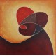 Πίνακας σε καμβά ανάγλυφο σχέδιο Abstract Circles Art 60x60x4εκ. YC-482