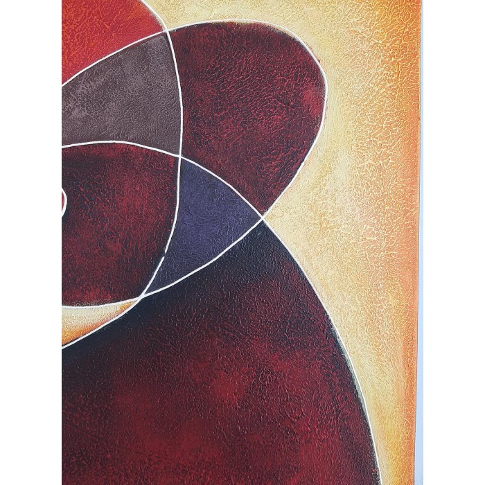 Πίνακας σε καμβά ανάγλυφο σχέδιο Abstract Circles Art 60x60x4εκ. YC-482
