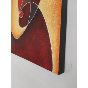 Πίνακας σε καμβά ανάγλυφο σχέδιο Abstract Circles Art 60x60x4εκ. YC-482