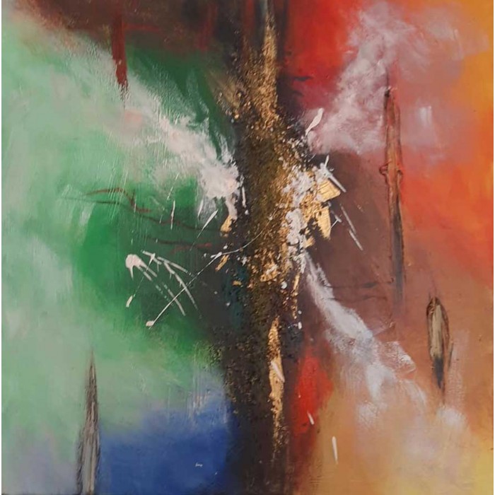 Πίνακας σε καμβά ανάγλυφο σχέδιο Abstract Art 60x60x4εκ. YC-483