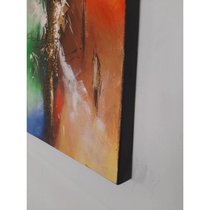 Πίνακας σε καμβά ανάγλυφο σχέδιο Abstract Art 60x60x4εκ. YC-483