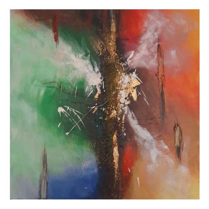 Πίνακας σε καμβά ανάγλυφο σχέδιο Abstract Art 60x60x4εκ. YC-483