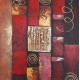 Πίνακας σε καμβά ανάγλυφο σχέδιο Abstract Circles Art 60x60x4εκ. YC-486
