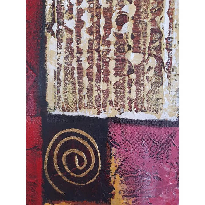 Πίνακας σε καμβά ανάγλυφο σχέδιο Abstract Circles Art 60x60x4εκ. YC-486