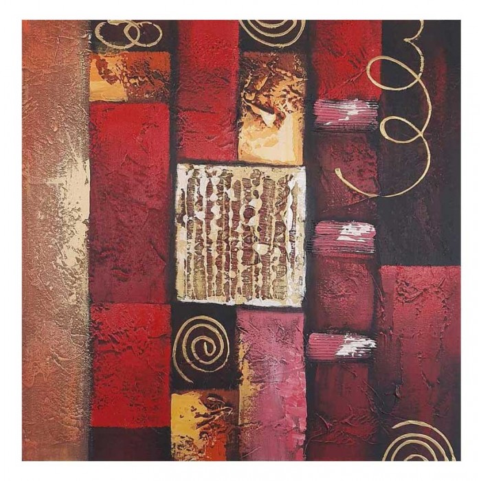 Πίνακας σε καμβά ανάγλυφο σχέδιο Abstract Circles Art 60x60x4εκ. YC-486