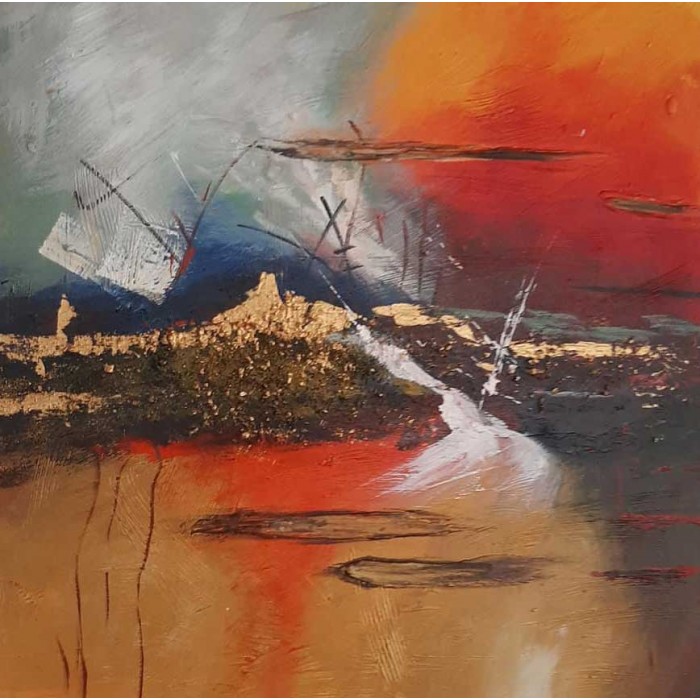 Πίνακας σε καμβά ανάγλυφο σχέδιο Abstract Art 60x60x4εκ. YC-487