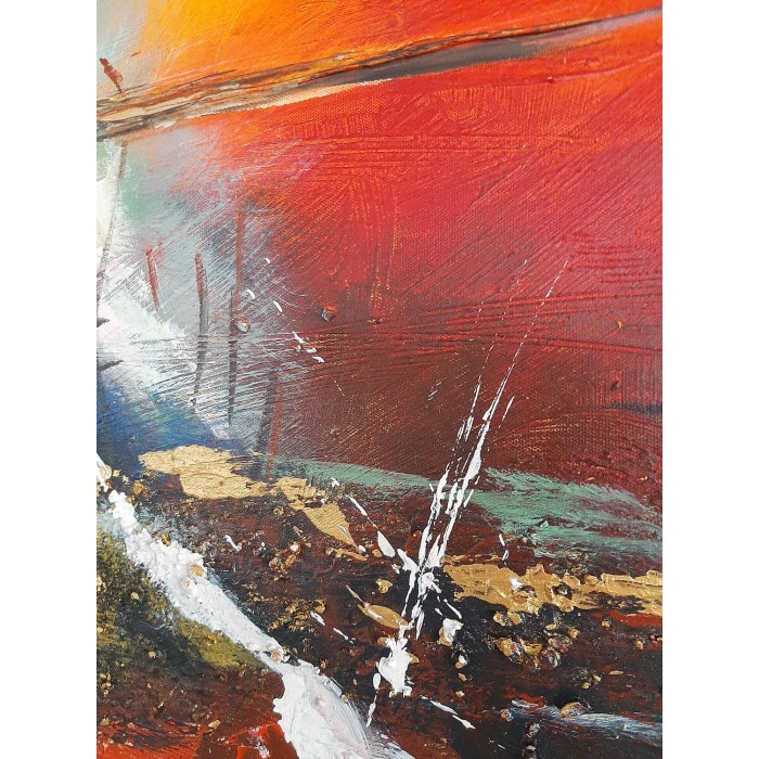 Πίνακας σε καμβά ανάγλυφο σχέδιο Abstract Art 60x60x4εκ. YC-487