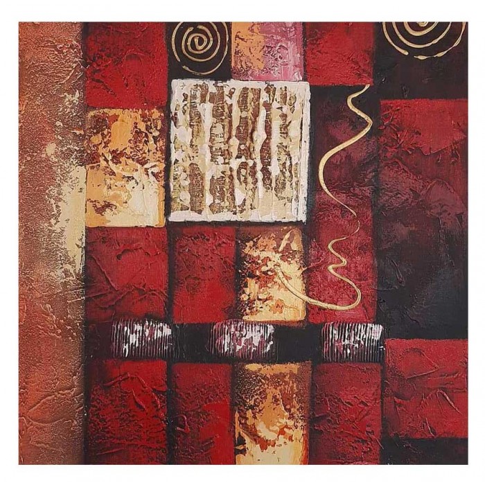 Πίνακας σε καμβά ανάγλυφο σχέδιο Abstract Circles Art 60x60x4εκ. YC-488