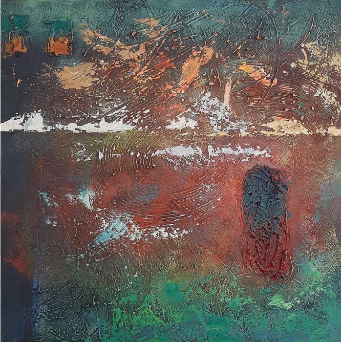 Πίνακας σε καμβά ανάγλυφο σχέδιο Abstract Art 60x60x4εκ. YC-490