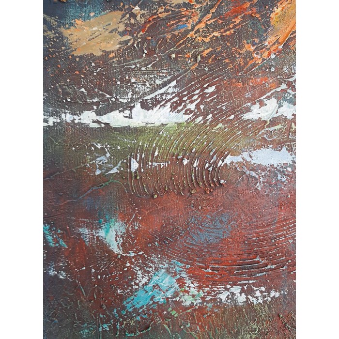 Πίνακας σε καμβά ανάγλυφο σχέδιο Abstract Art 60x60x4εκ. YC-490