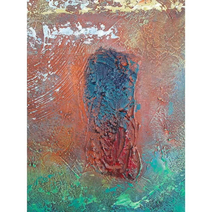 Πίνακας σε καμβά ανάγλυφο σχέδιο Abstract Art 60x60x4εκ. YC-490