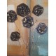 Πίνακας σε καμβά ανάγλυφο σχέδιο Abstract Flower Art 60x60x4εκ. YC-646