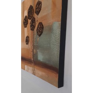 Πίνακας σε καμβά ανάγλυφο σχέδιο Abstract Flower Art 60x60x4εκ. YC-646