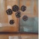 Πίνακας σε καμβά ανάγλυφο σχέδιο Abstract Flower Art 60x60x4εκ. YC-646