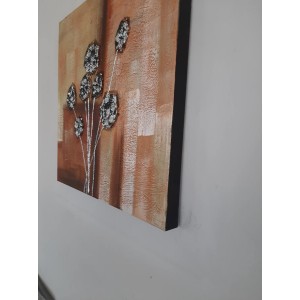 Πίνακας σε καμβά ανάγλυφο σχέδιο Abstract Flower Art 60x60cm Galifas 4450647