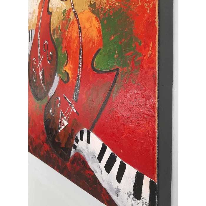 Πίνακας σε καμβά ανάγλυφο σχέδιο Musical Instruments 60x60x4εκ. YC-650