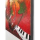 Πίνακας σε καμβά ανάγλυφο σχέδιο Musical Instruments 60x60x4εκ. YC-650