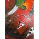 Πίνακας σε καμβά ανάγλυφο σχέδιο Musical Instruments 60x60x4εκ. YC-650