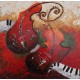Πίνακας σε καμβά ανάγλυφο σχέδιο Musical Instruments 60x60x4εκ. YC-650
